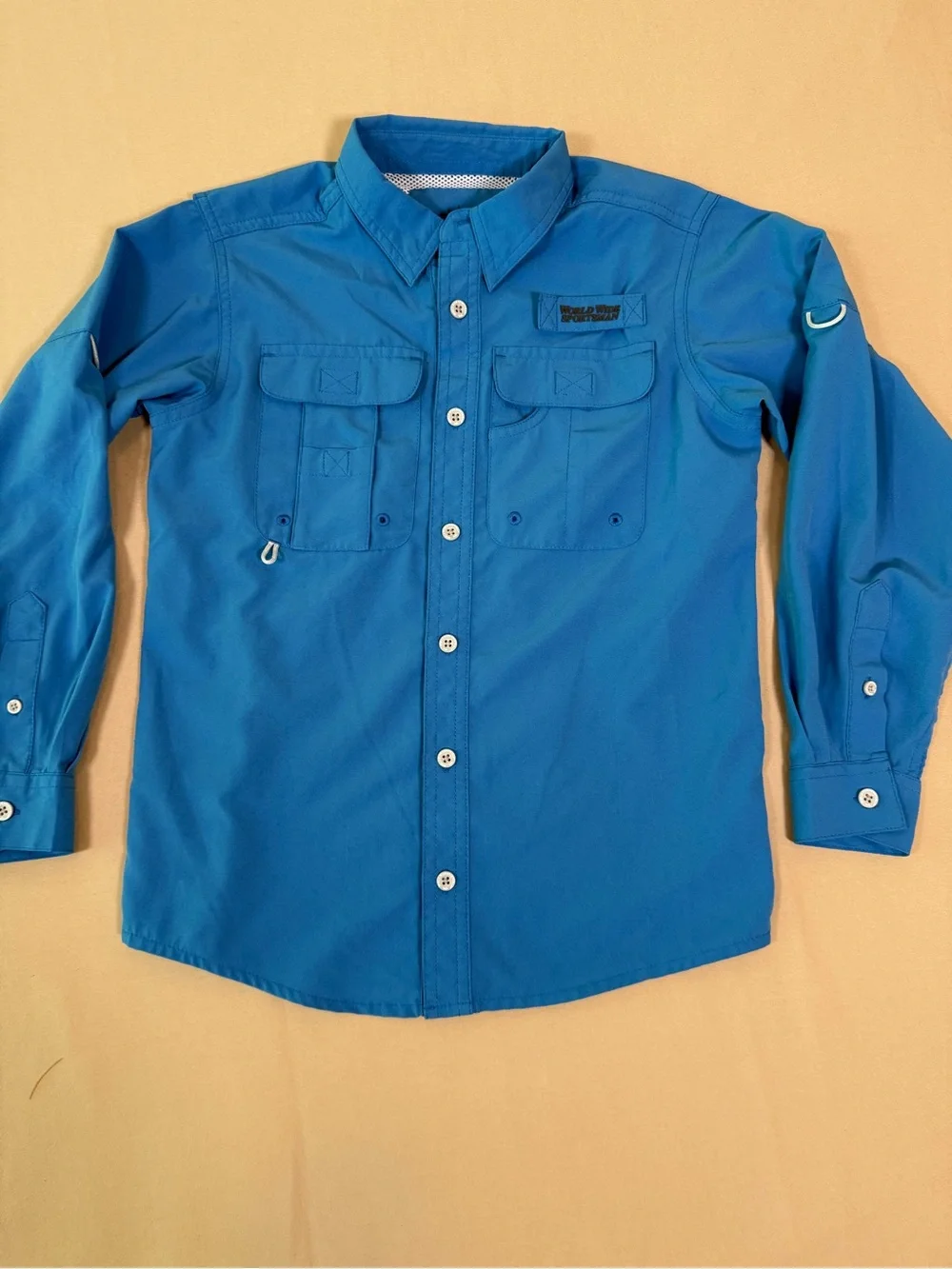 Bass Pro Shops Worldwide Sportsman Boys Angler Long Sleeve Button Up Shirt Small